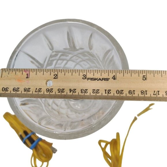 Lamps Gold Cord Clear Beveled Diamond Cut Glass Vintage Ting Shen Table Bedside - Picture 10 of 10